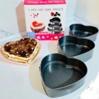قالب کیک کمربندی ۳ عددی مدل قلبی سه سایز وارداتی