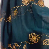 چادر کارشده با گلابتون ونگین|لباس|میناب, |دیوار