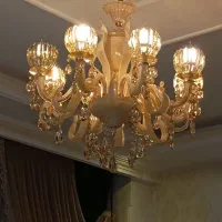 لوستر کریستال ۸ شاخه بسیار شیک و سالم