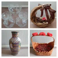 ظروف پذیرایی و دکوری نو قدیمی سبد گلدان کوزه استند