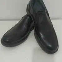 دوجفت کفش مشکی چرم با بند و بدون بند سایز42