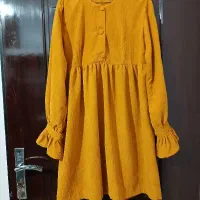 مانتو مخمل کبریتی خردلی