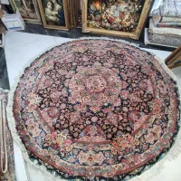 فرش دستبافت دایره ۳در۳ سالاری. چله ابریشم