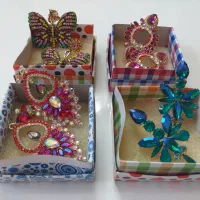 گوشواره مجلسی نگین‌دار (کاملاً نو)