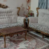 مبل 8 نفر دست دوم ولی تمیز همراه با پرده
