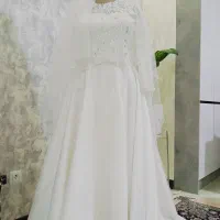 لباس عروس بالاتنه گیپور سنگ دوری شده سایز ۴۴