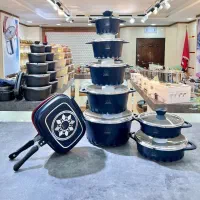 انواع سرویس قابلمه چدن8 ،12 ،15، 16پارچه یونیک اصل