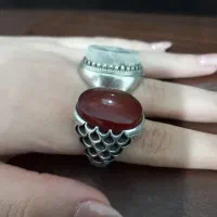 انگشتر عقیق یمانی و انگشتر شجر دریایی برفی کهنه|جواهرات|پاکدشت, پاکدشت (مامازند)|دیوار