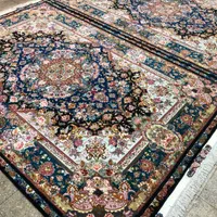 (فرش فرزین)جفت۶متری سالاری ۲متن ،چله ابریشم، ۴۰رج|فرش|تبریز, |دیوار