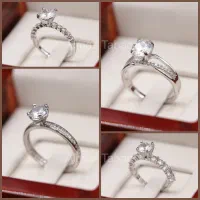 انگشتر روکش طلاسفید رکاب زنانه های نقره