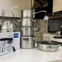 سرویس قابلمه استیل کرکماز ترکیه بهمراه کتری آکبند|ظروف پخت‌وپز|تهران, فتح|دیوار