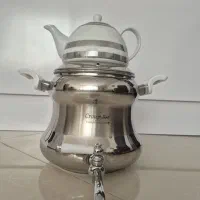 سماور روگازی استیل کف چدن با قوری