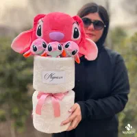 بوکت عروسک استیج صورتی و دستگل آنجل صورتی دخترونه