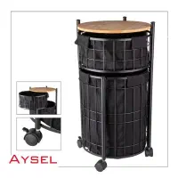 سبد لباس چرک پارچه فلزی