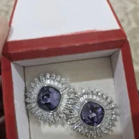 گوشواره (گل گوش )روکش طلای سفید