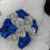 گل مصنوعی آبی و نقره ای|گل مصنوعی|فرخ‌شهر, |دیوار