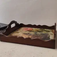 سینی چوبی رزینی|ظروف سرو و پذیرایی|قم, بلوار امین و ساحلی|دیوار