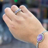 آماتیس زیبا خاص انگشتر و دست بند نقره ۹۲۵
