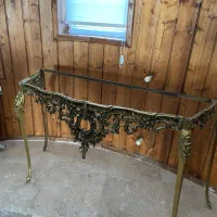 میز کنسول با میز عسلی برنجی