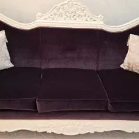 مبل نیم ست بادمجانی|مبلمان خانگی و میز عسلی|قزوین, |دیوار