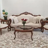 ست مبل استیل+ناهارخوری چوب راش