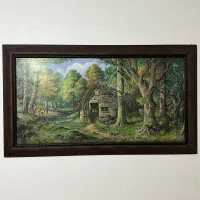 تابلو کلبه جنگلی