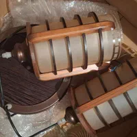 لوستر دوشاخه چوبی