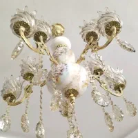 دوعددلوستربرنجی وسرامیک پنج شاخه