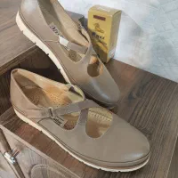 کفش چرم طبیعی نسکافه ای طبی سایز۴۰