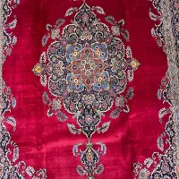 فرش دستبافت 19متری کهنه ذات کاشان زمینه لاکی|فرش|مشهد, فلسطین|دیوار