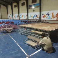 اسپیس غرفه موکب استیج  قاب بنر .ماهی گلی