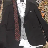 کت شلوار جلیقه مشکی کاملا نو سایز  ۴۶