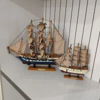 دوعدد کشتی دکوری چوبی