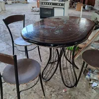 میز۴ نفره غذاخوری شیک با۴ صندلی سالم