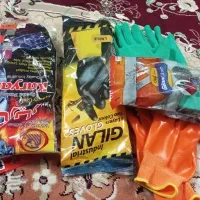 دوجفت دستکش کاربنایی و3جفت دستکش کار