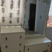 سرویس تخت 2نفره و آیینه دراور شیری رنگ نونو|تخت و سرویس خواب|بیرجند, |دیوار