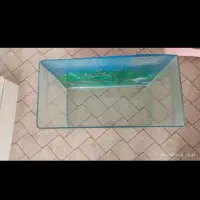 آکواریوم به همراه سنگ و تزیینات و گرم کن