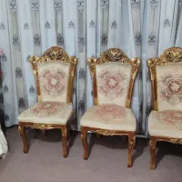 8عدد مبل غذاخوری چوبی گردو سالم نونو