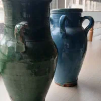 2 عدد کوزه سفالی لعابدار
