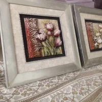 فروش فوری دو عدد تابلوی نقش و نگار برجسته طرح گچی|تابلو، نقاشی، عکس|لاهیجان, کوی خزر|دیوار