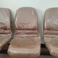 دو صندلی انتظار شش نفره چرمی با کاور نایلونی|مبلمان اداری|ایلام, |دیوار