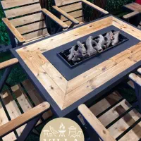 میز آتشکده/اتشدان دو حالته پایه مدرن پروفیلی