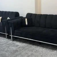 مبل هفت نفره مشکی سفید|مبلمان خانگی و میز عسلی|بندر کنگان, |دیوار