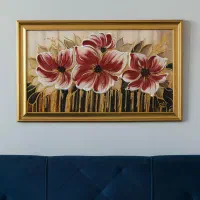 تابلو دکوراتیو گل برجسته  سایز بزرگ