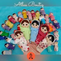 عروسک انگشتی نمدی خانواده دختر محجبه حیوانات مشاغل