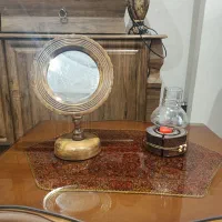 آینه عتیقه و جا شمعی