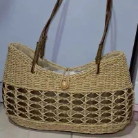 کیف حصیری کاردست ،داخل استردوزی|کیف، کفش، کمربند|پاکدشت, پاکدشت (مامازند)|دیوار