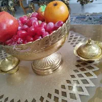 دو تا قندان و یه ظرف میوه خوری طلایی