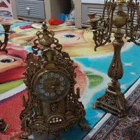 شمعدان و ساعت برنجی|کلکسیون اشیاء عتیقه|تهران, هاشم‌آباد|دیوار