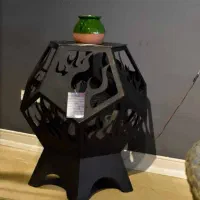 آتشدان ۶ ضلعی گازی هیزمی چدنی بزرگ